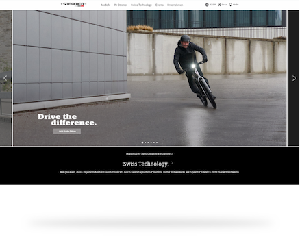 Screenshot of the Stromer website