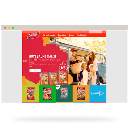 Screenshot of the Lorenz Snack-World website