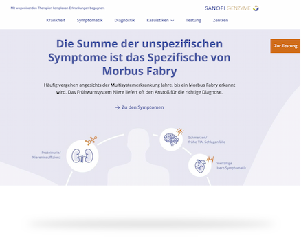 Screenshot of the Sanofi website