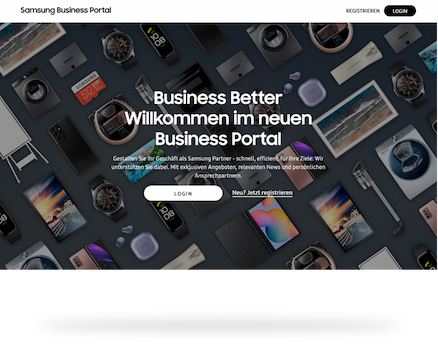 Screenshot of the Samsung Business Portal
