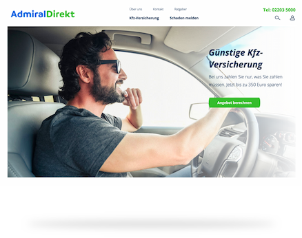Screenshot of the Admiral Direkt website