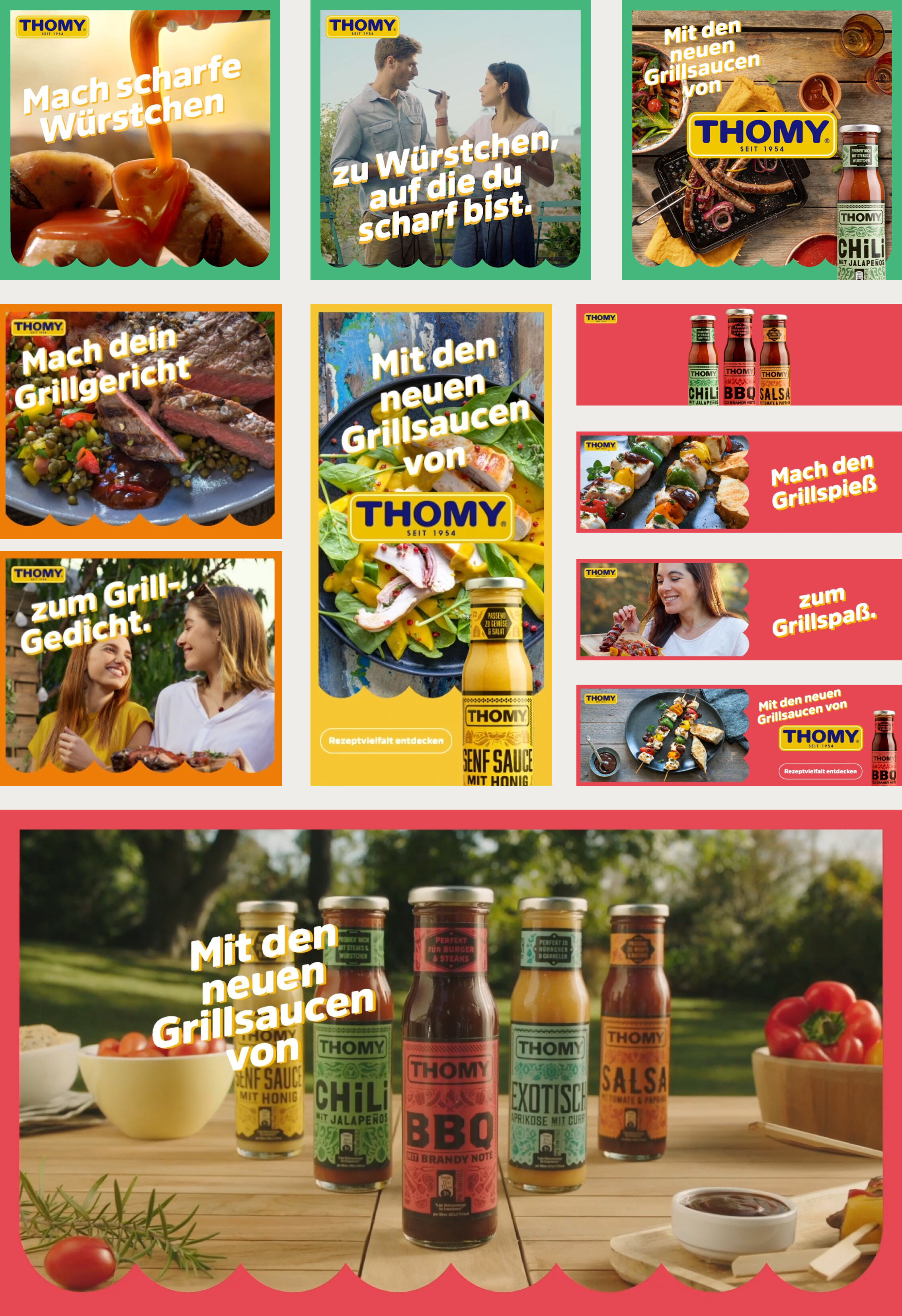 Group of teaser images about THOMY sauces