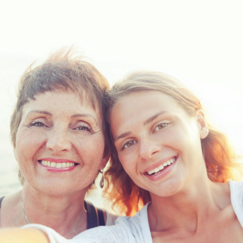 Selfie of a mother and daughter