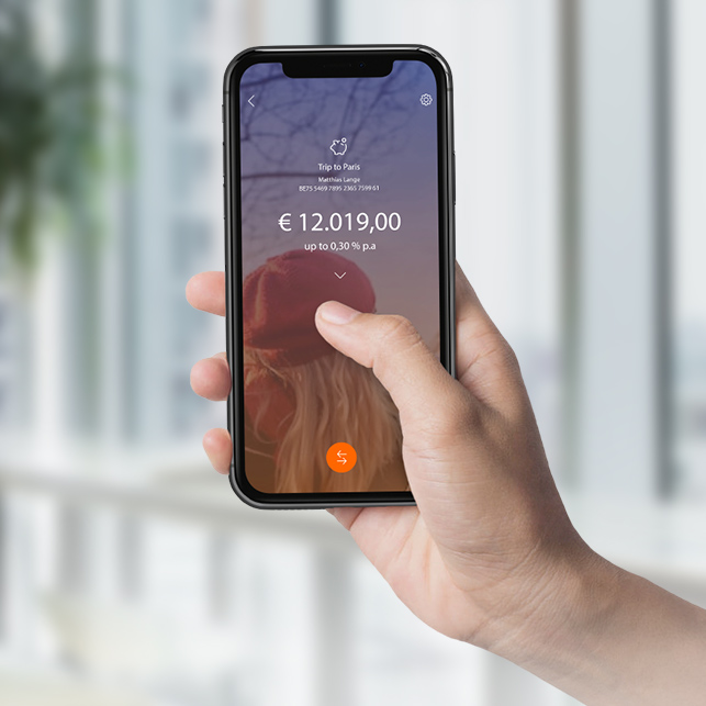 An image of a phone screen showing a function of the Rabo App