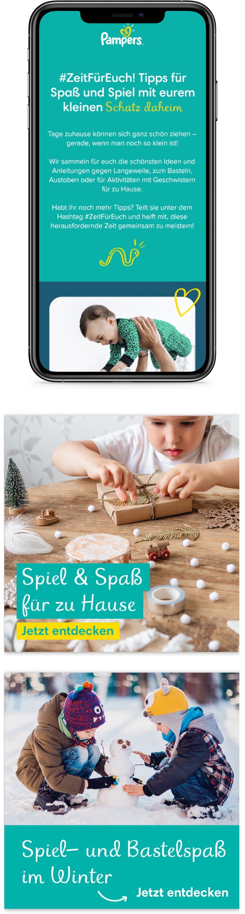 Advertising and mobile screen for Pampers