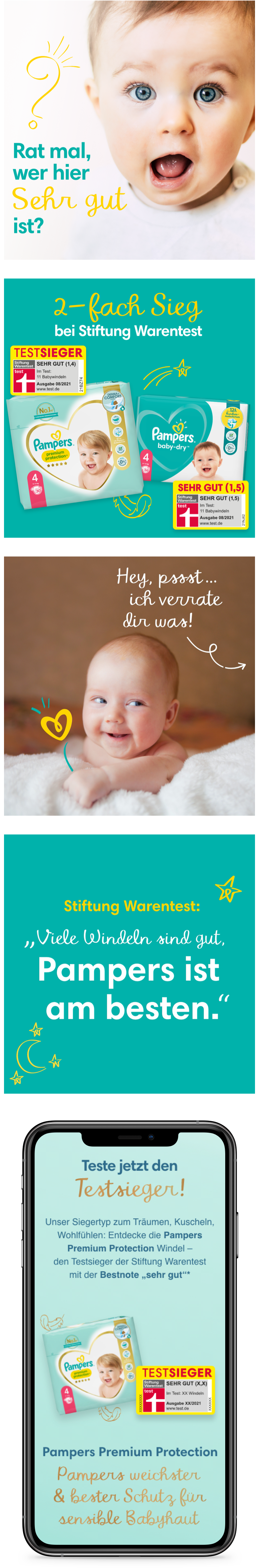 Advertising and mobile screen for Pampers 