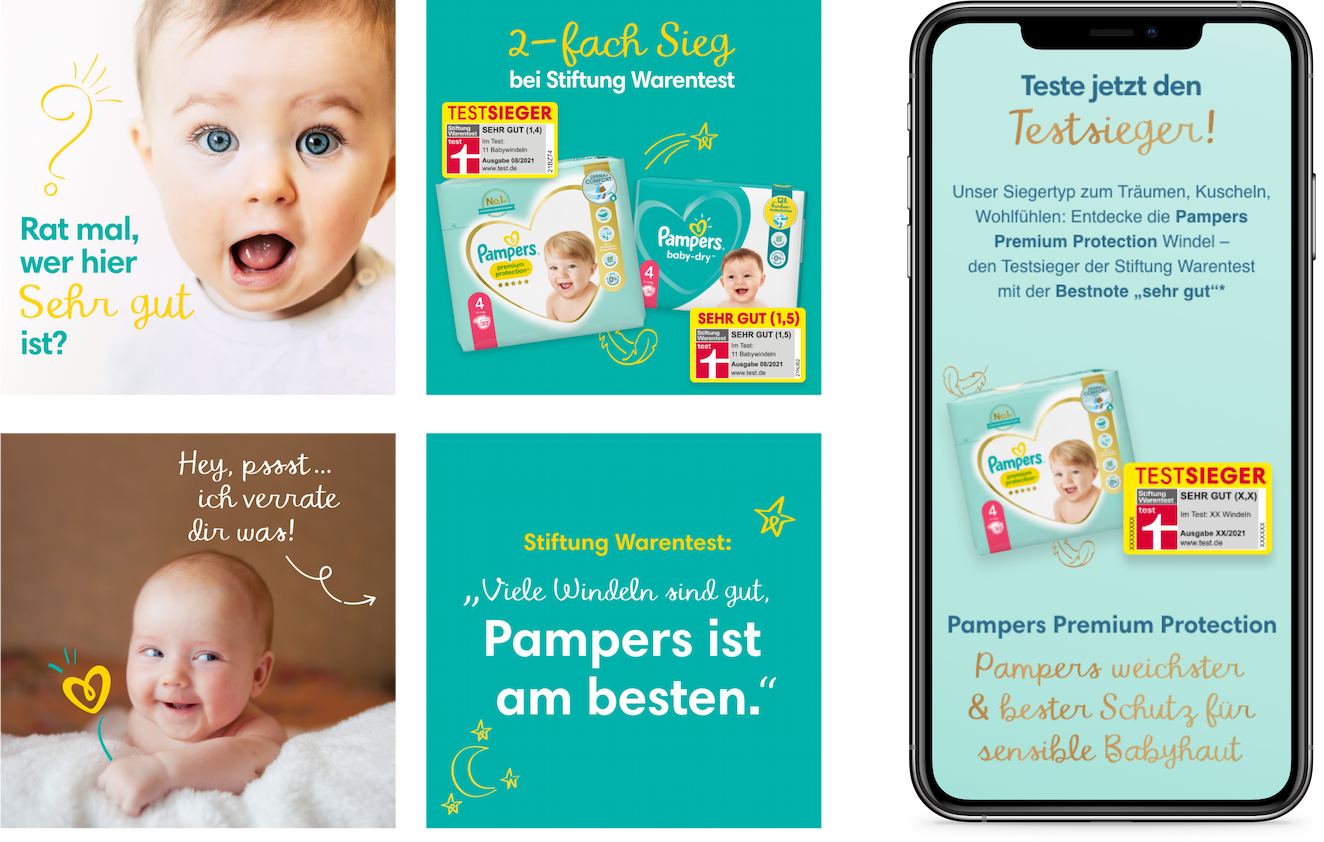 Advertising and mobile screen for Pampers 