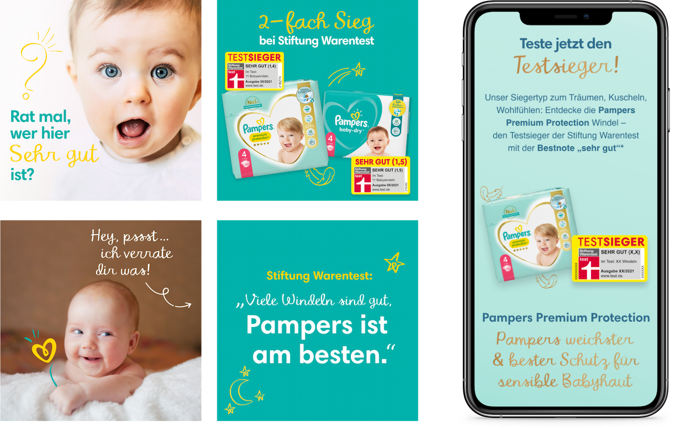 Advertising and mobile screen for Pampers
