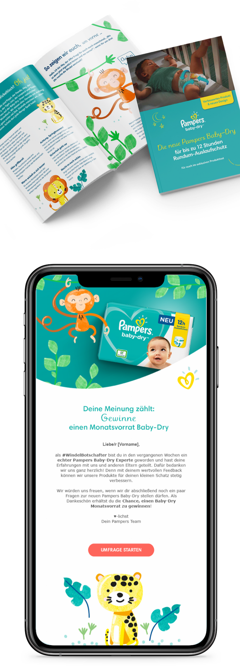 Advertising and mobile screen for Pampers 