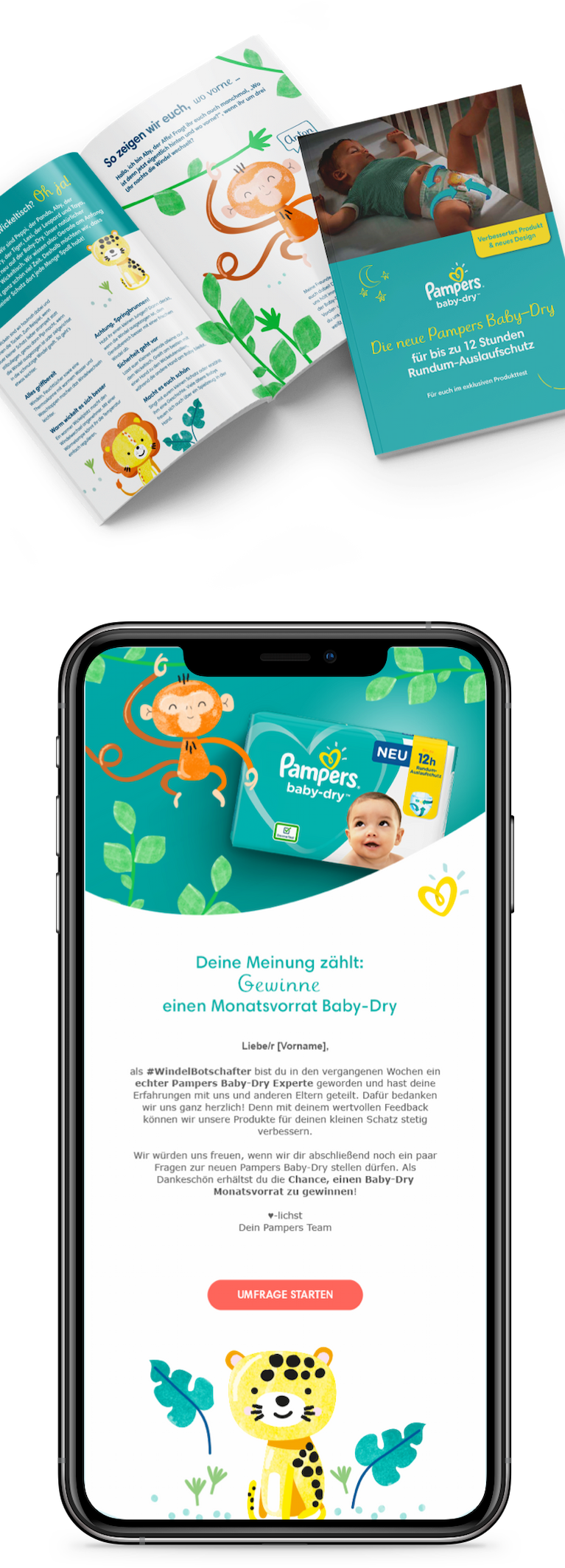 Advertising and mobile screen for Pampers