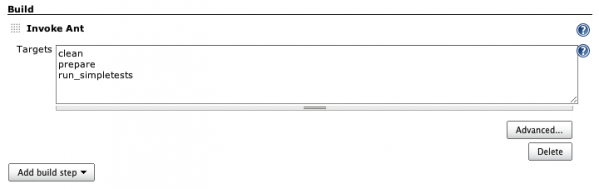 Build processes in Selenium configured with Ant targets