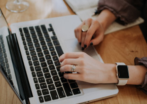 Digital Copywriter at work with a laptop