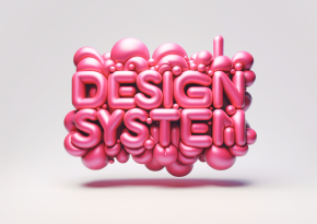 Design systems as a bubbly letter image